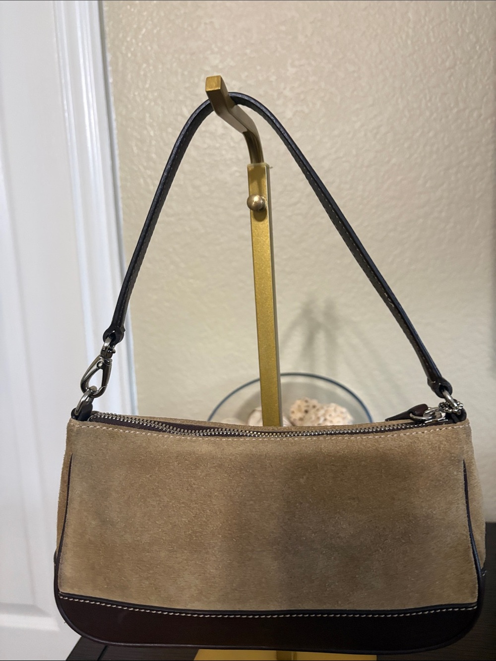 Coach Hamptons Demi Suede Baguette Shoulder Bag - Picture 2 of 6